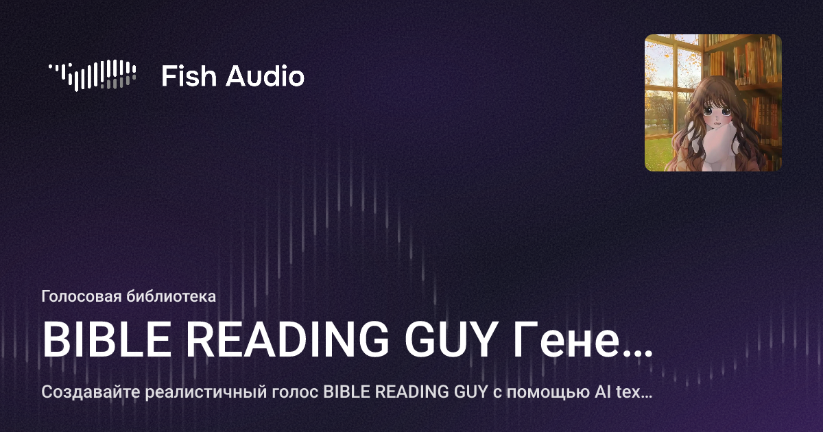 Reader Guy BIBLE READING GUY Генератор Голоса ИИ | Fish Audio