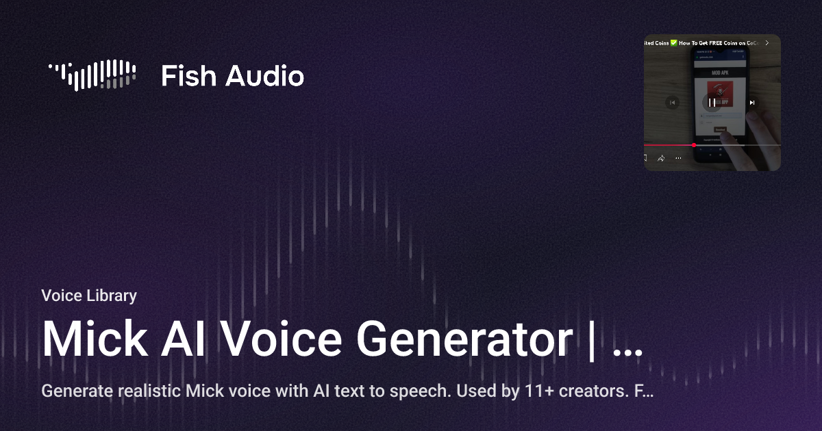 Voice Process Mike Mick AI Voice Generator | Fish Audio
